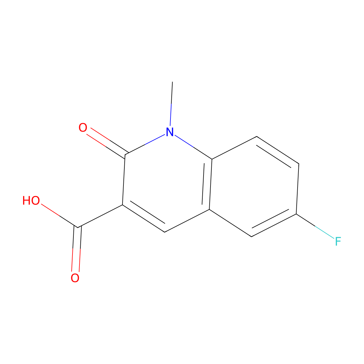 6-Fluoro-1-methyl-2-oxo-1,2-dihydroquinoline-3-carboxylic acid molecular structure, CAS 1498999-88-4
