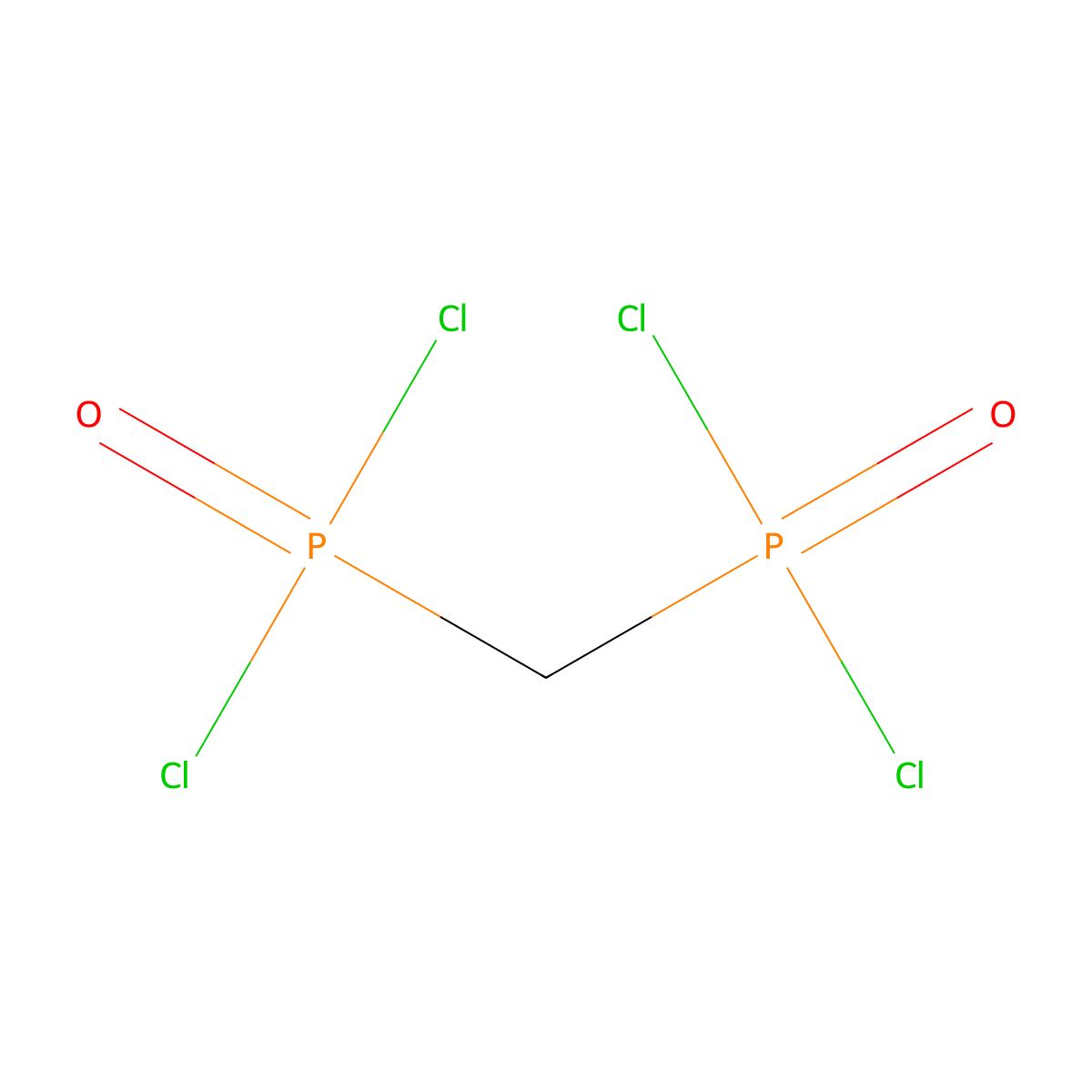 Methylenebis(phosphonic dichloride) molecular structure, CAS 1499-29-2