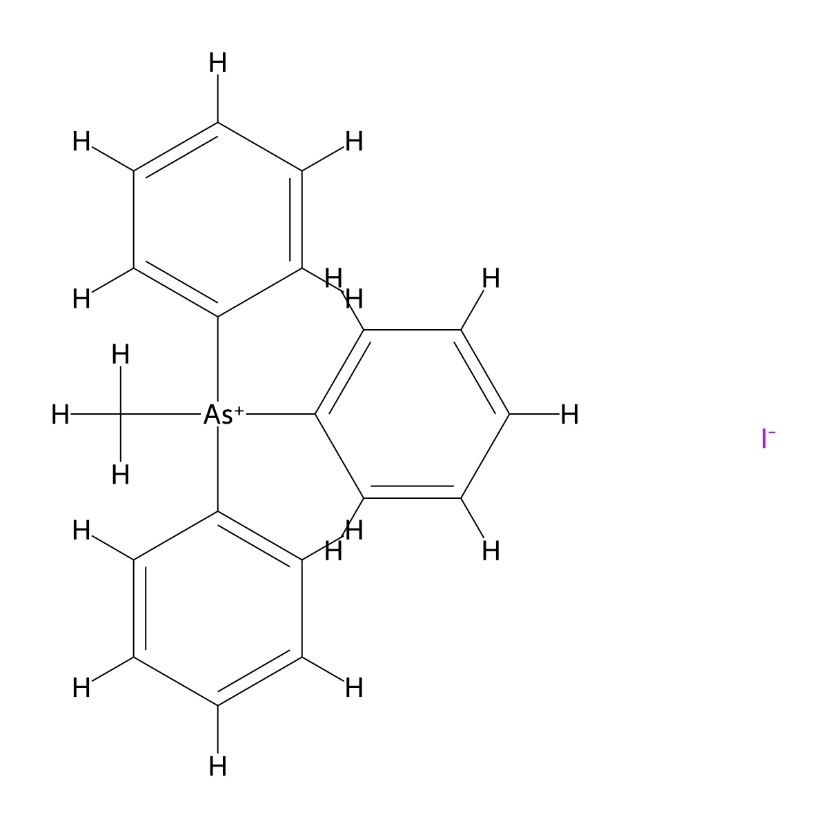 Arsonium, methyltriphenyl-, iodide (1:1) molecular structure, CAS 1499-33-8
