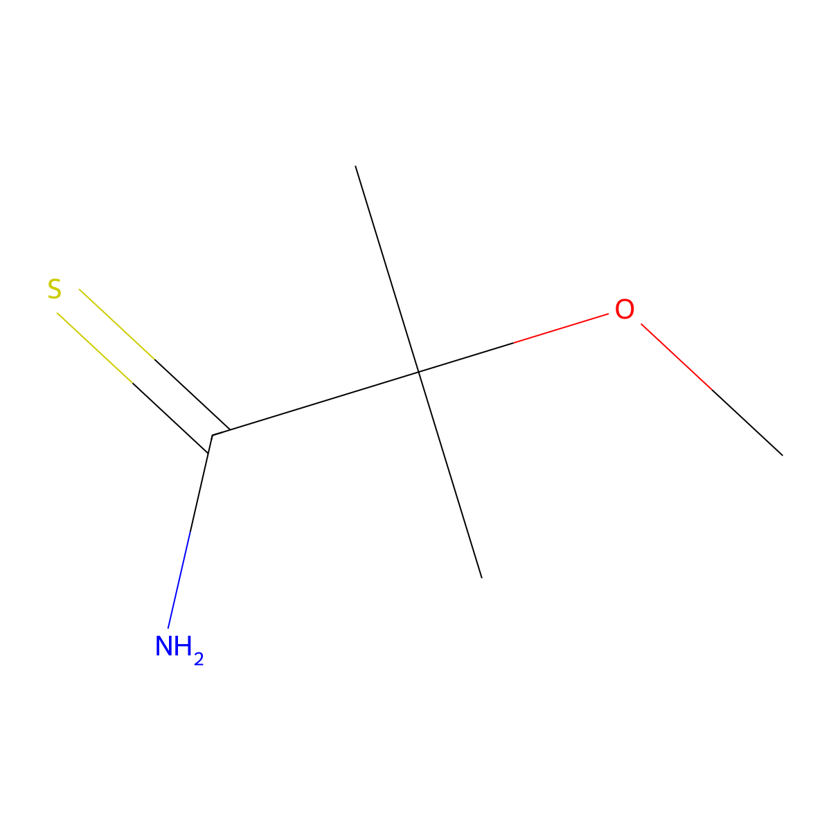 2-Methoxy-2-methylpropanethioamide molecular structure, CAS 1499006-62-0