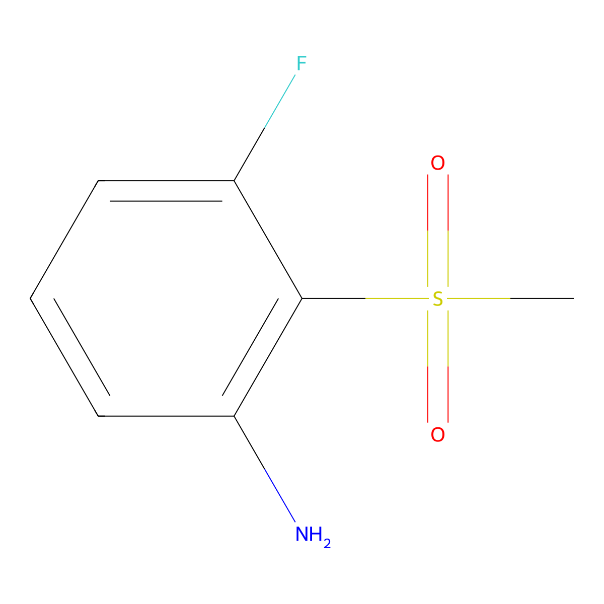 3-Fluoro-2-methanesulfonylaniline molecular structure, CAS 1499020-26-6