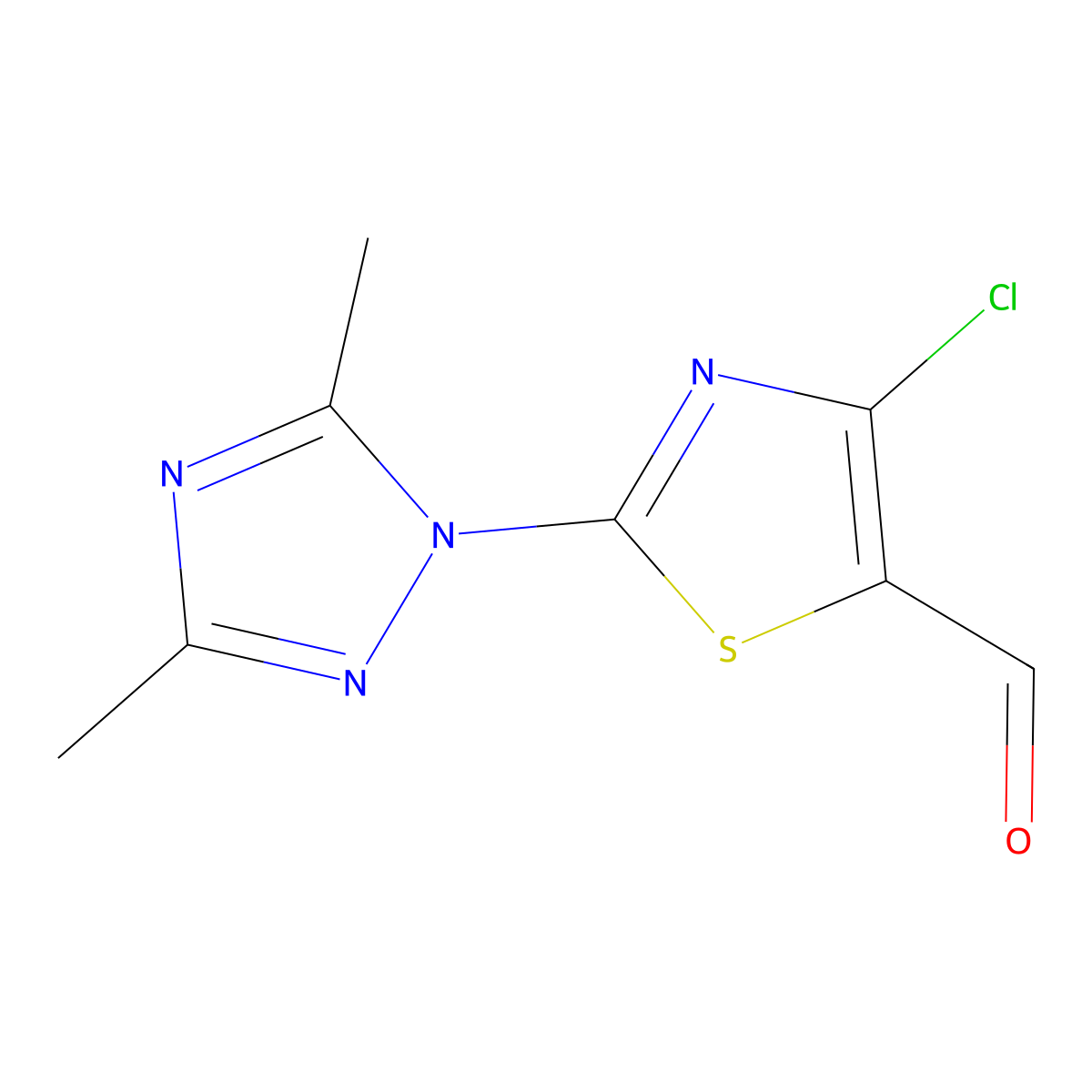 4-Chloro-2-(dimethyl-1H-1,2,4-triazol-1-YL)-1,3-thiazole-5-carbaldehyde molecular structure, CAS 1499020-90-4