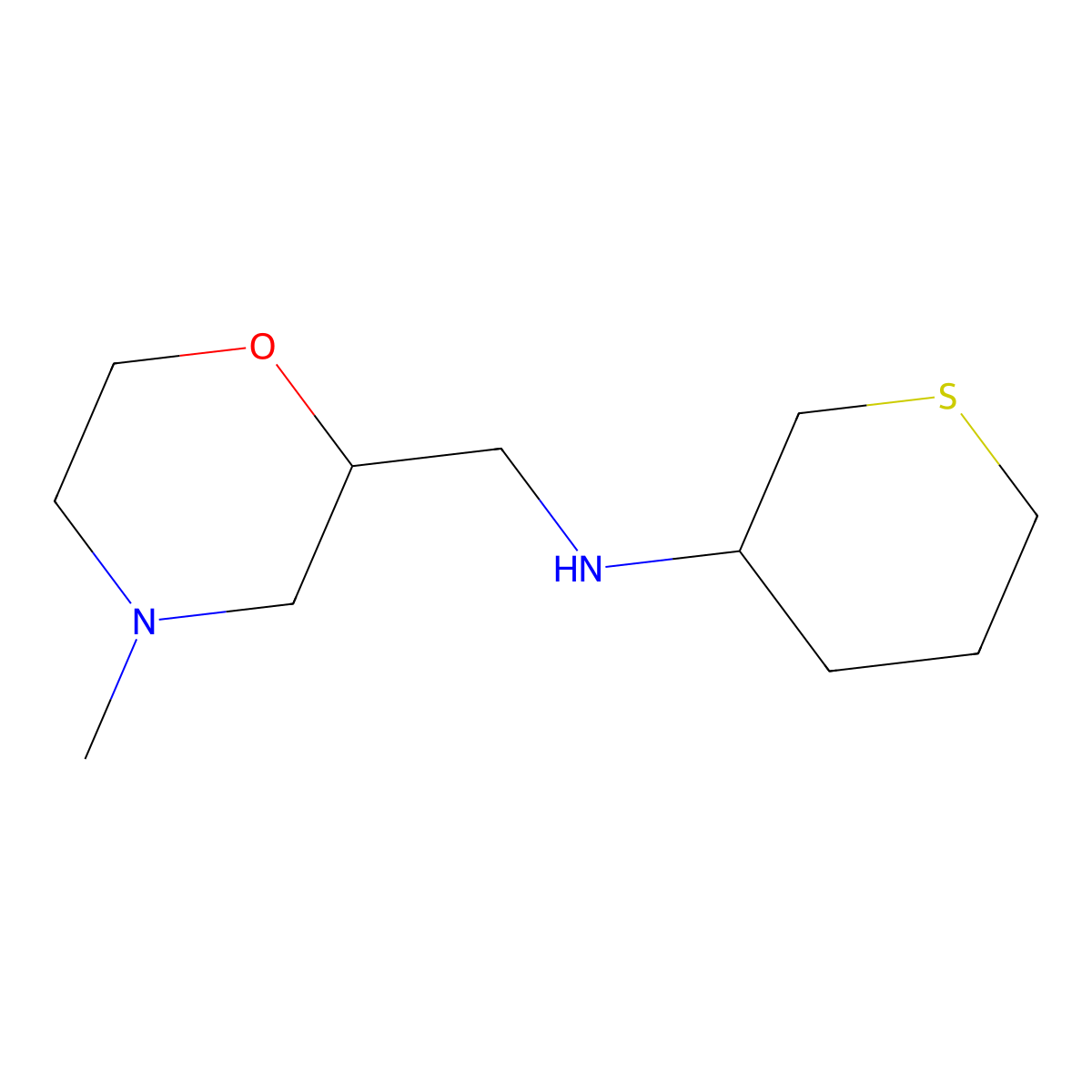 N-[(4-Methylmorpholin-2-yl)methyl]thian-3-amine molecular structure, CAS 1499023-13-0