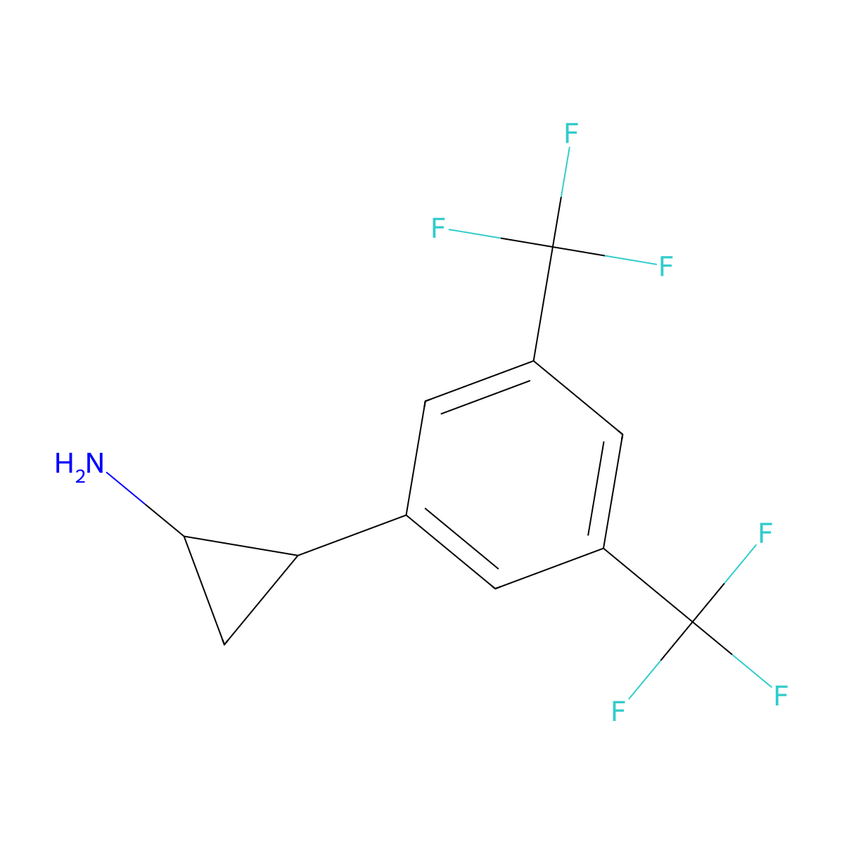 2-[3,5-Bis(trifluoromethyl)phenyl]cyclopropan-1-amine molecular structure, CAS 1499025-81-8