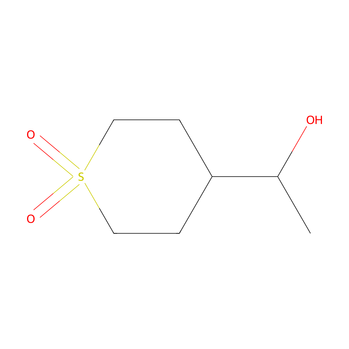 4-(1-Hydroxyethyl)-1lambda6-thiane-1,1-dione molecular structure, CAS 1499027-83-6