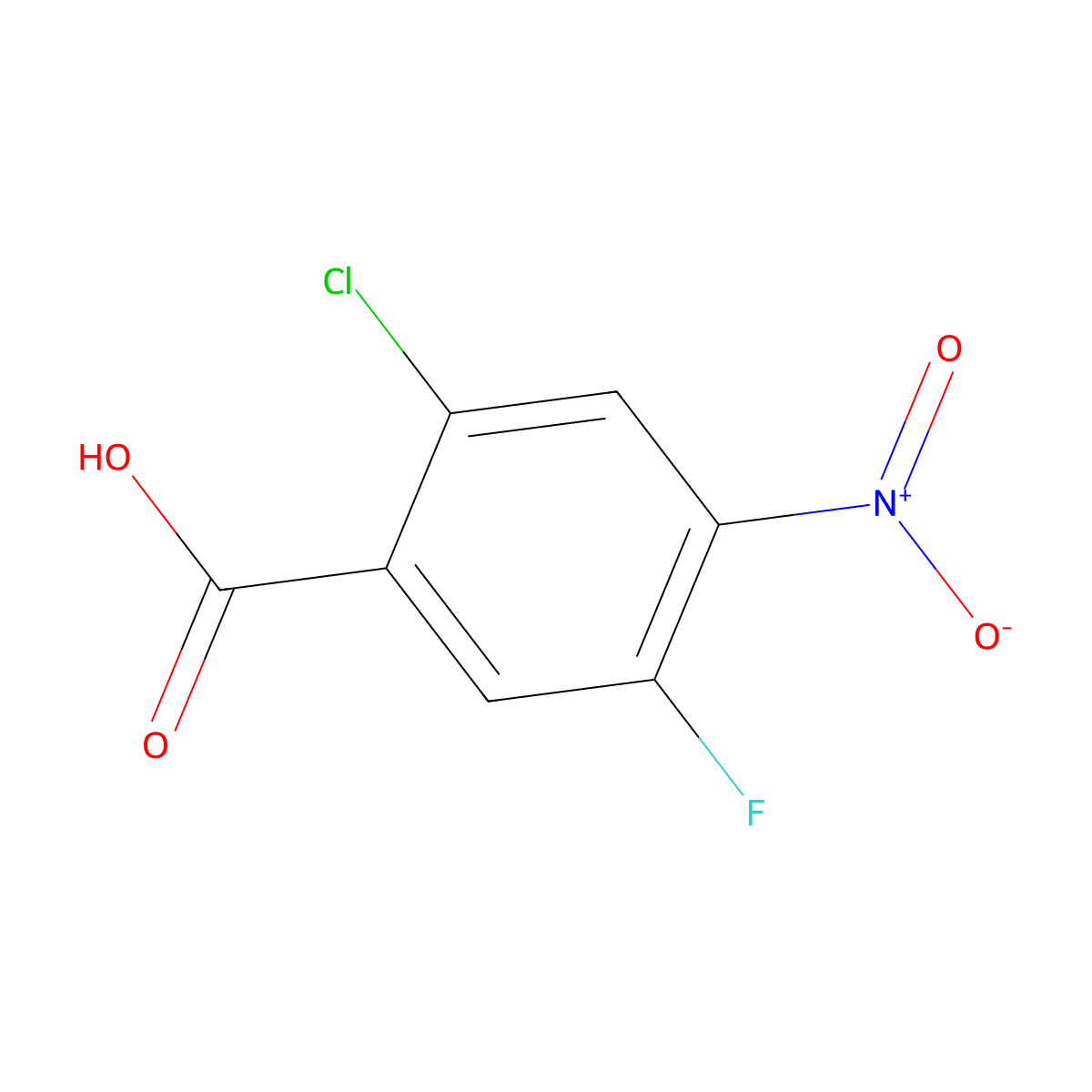 2-Chloro-5-fluoro-4-nitrobenzoic acid molecular structure, CAS 149903-77-5
