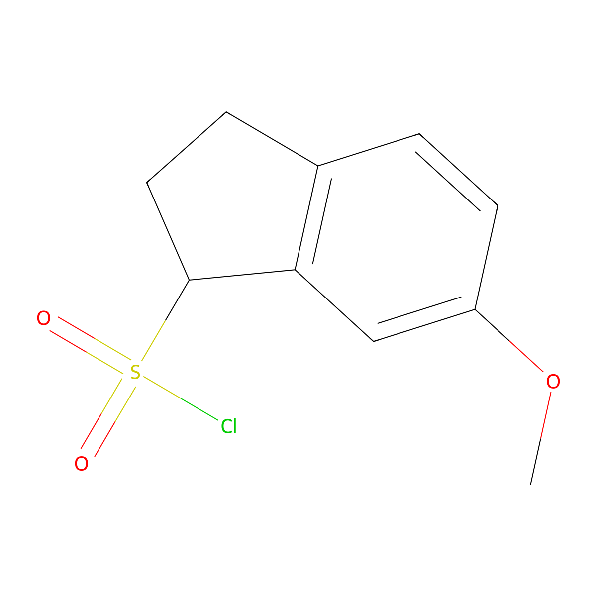 6-Methoxy-2,3-dihydro-1h-indene-1-sulfonyl chloride molecular structure, CAS 1499039-71-2