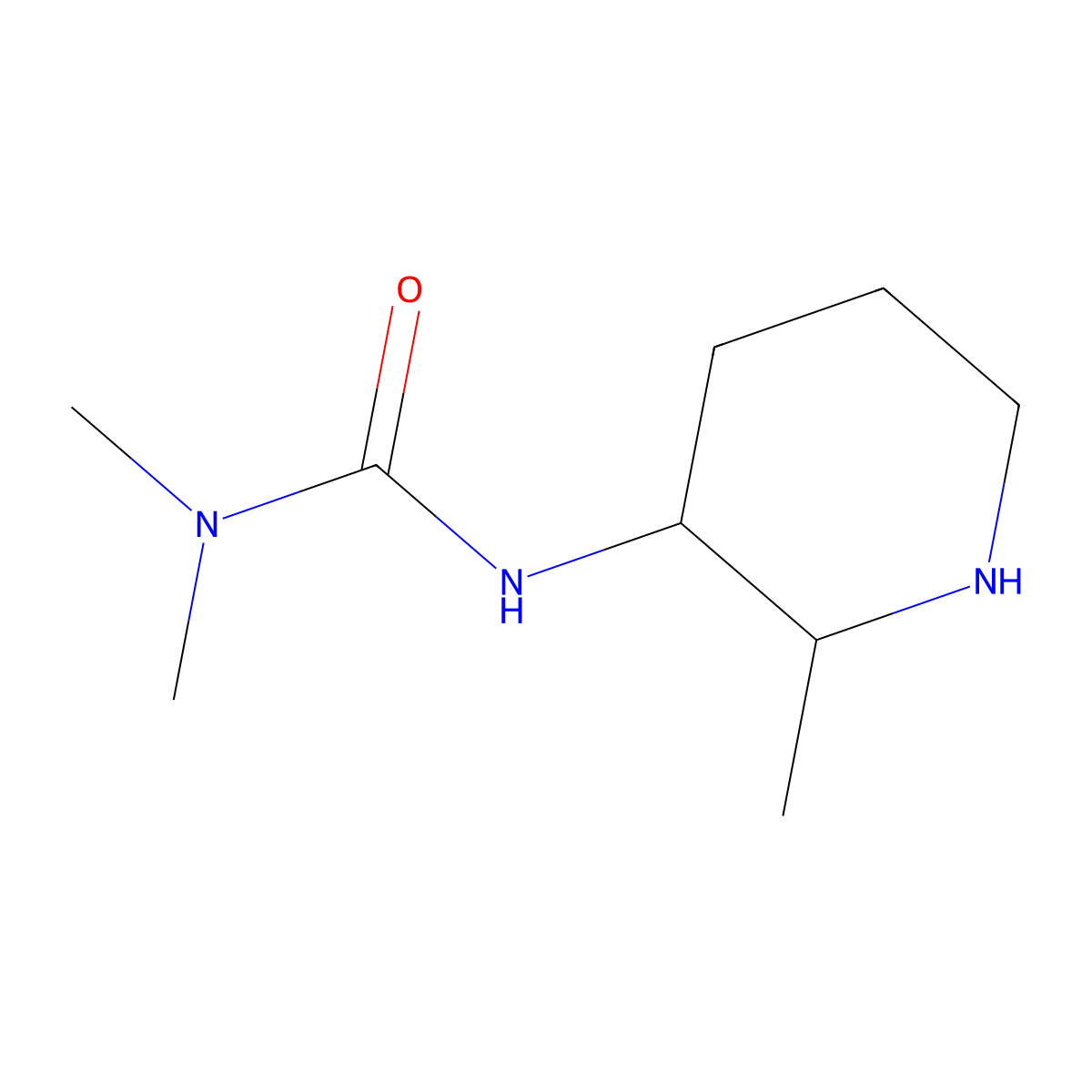3,3-Dimethyl-1-(2-methylpiperidin-3-YL)urea molecular structure, CAS 1499042-56-6