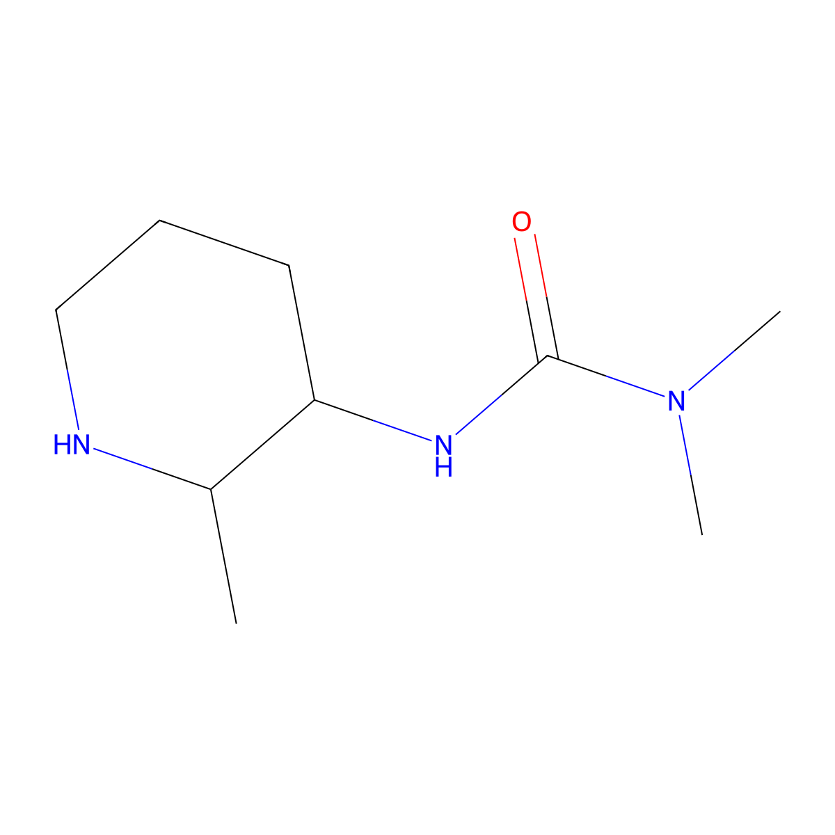 3,3-Dimethyl-1-(2-methylpiperidin-3-YL)urea molecular structure, CAS 1499042-56-6