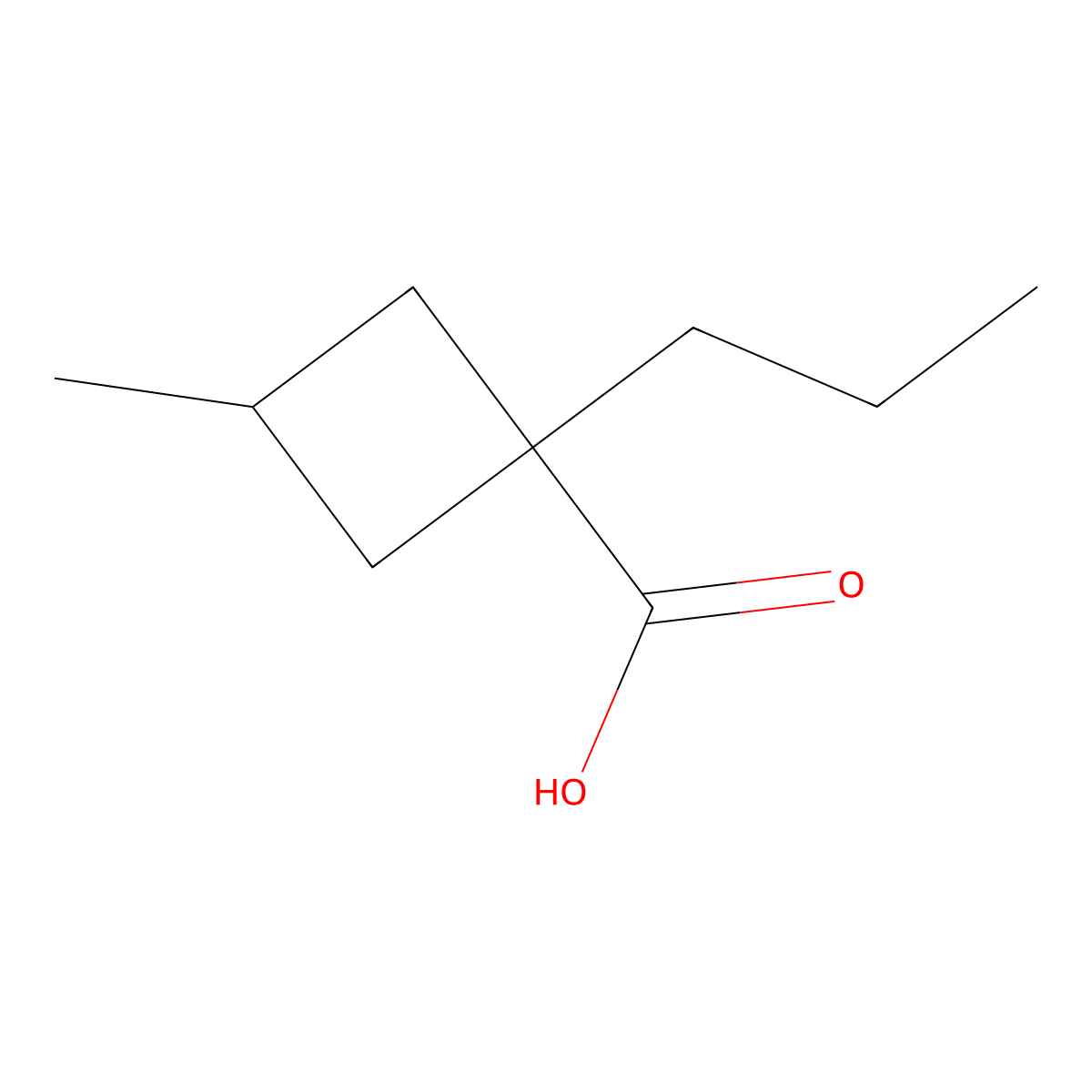 3-Methyl-1-propylcyclobutane-1-carboxylic acid molecular structure, CAS 1499063-82-9