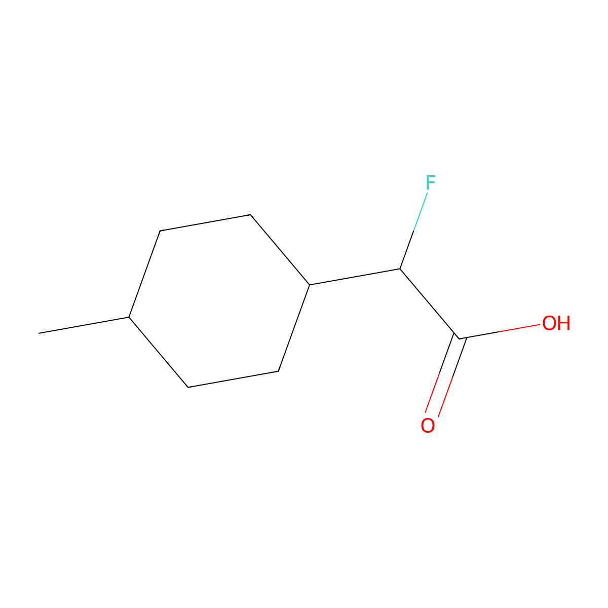 2-Fluoro-2-(4-methylcyclohexyl)acetic acid molecular structure, CAS 1499075-09-0