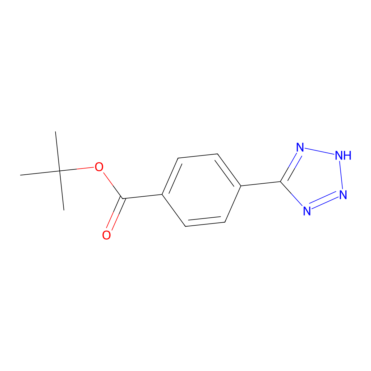 tert-butyl 4-(1H-1,2,3,4-tetrazol-5-yl)benzoate molecular structure, CAS 1499080-00-0