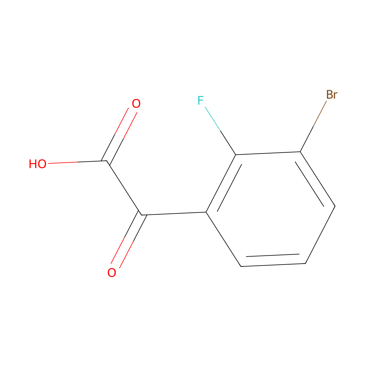 2-(3-Bromo-2-fluorophenyl)-2-oxoacetic acid molecular structure, CAS 1499084-52-4