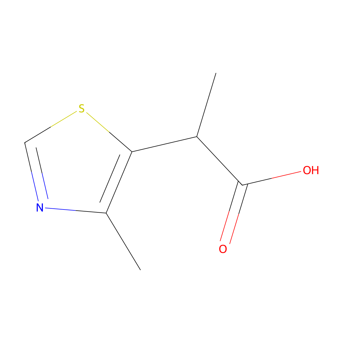 2-(4-Methylthiazol-5-yl)propanoic Acid molecular structure, CAS 1499085-83-4