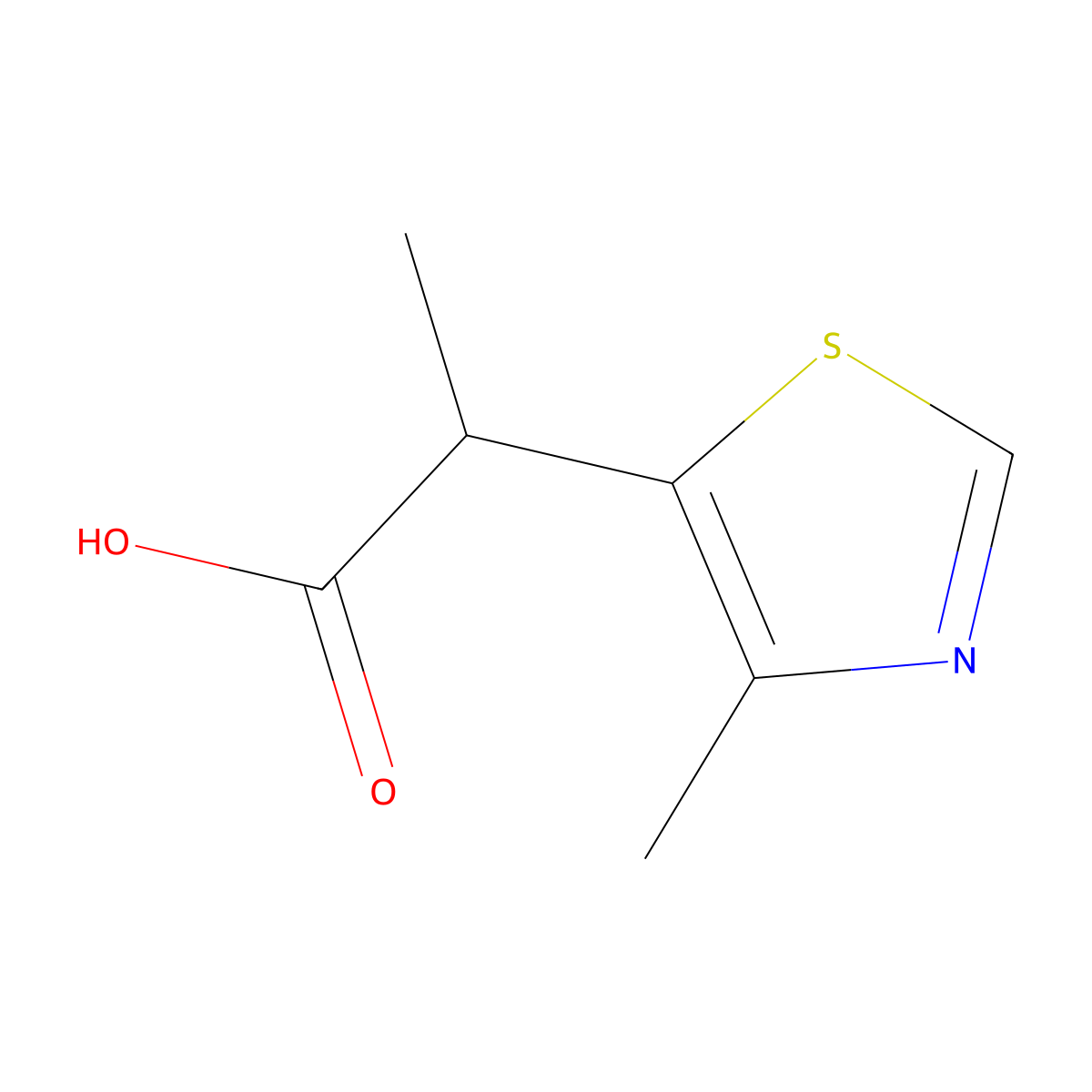 2-(4-Methylthiazol-5-yl)propanoic Acid molecular structure, CAS 1499085-83-4