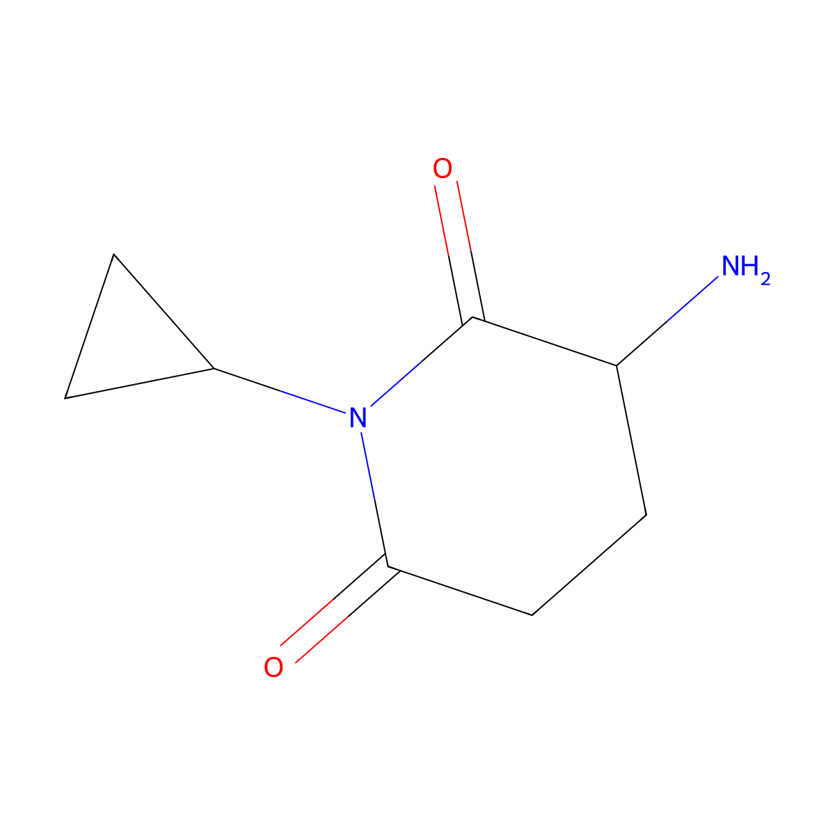 3-Amino-1-cyclopropylpiperidine-2,6-dione molecular structure, CAS 1499085-96-9