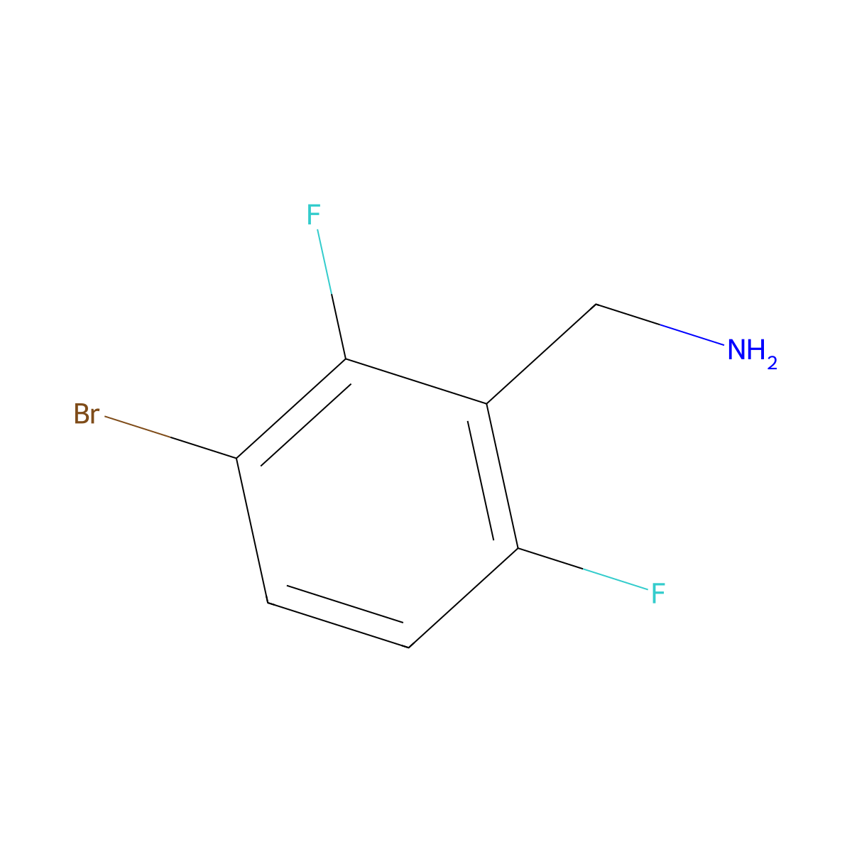 (3-Bromo-2,6-difluorophenyl)methanamine molecular structure, CAS 1499089-79-0