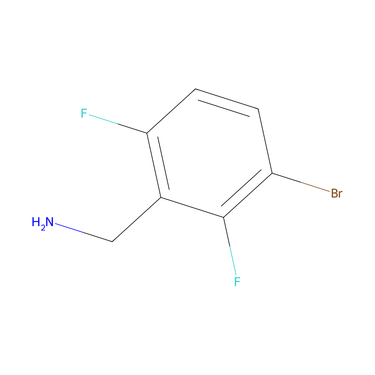 (3-Bromo-2,6-difluorophenyl)methanamine molecular structure, CAS 1499089-79-0