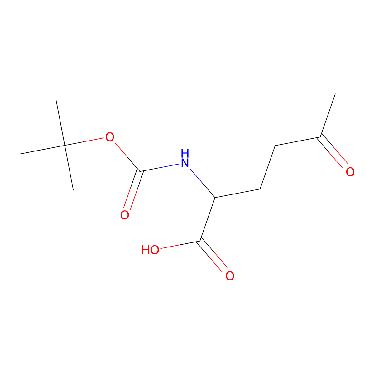 2-([(Tert-butoxy)carbonyl]amino)-5-oxohexanoic acid molecular structure, CAS 1499095-31-6