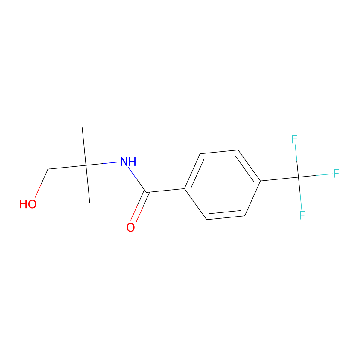 N-(1-hydroxy-2-methylprop-2-yl)-4-trifluoromethylbenzamide molecular structure, CAS 149910-82-7