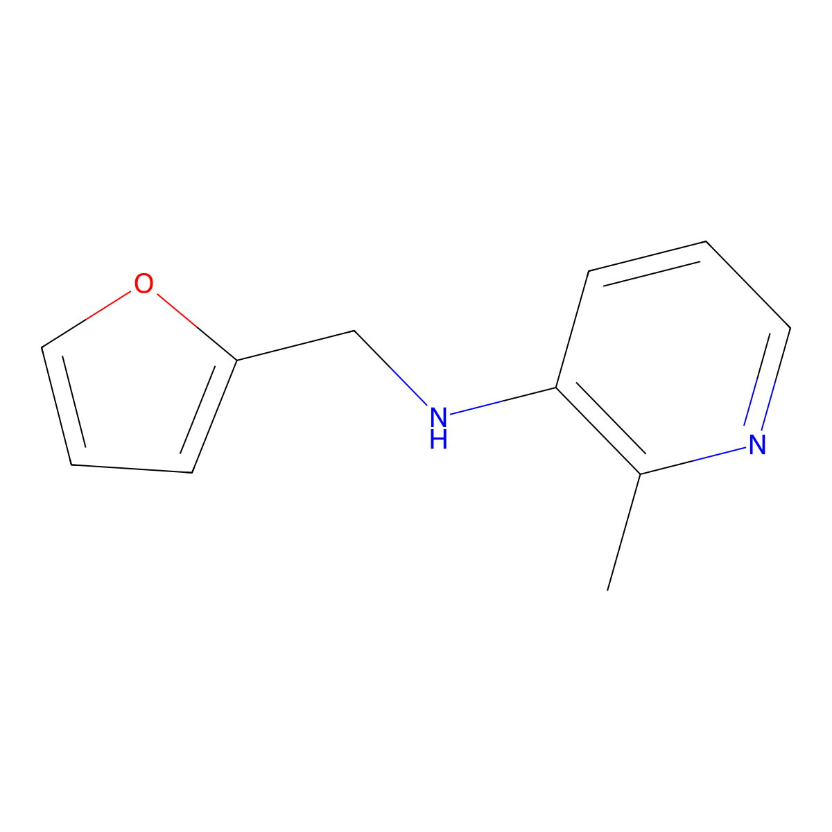 N-(furan-2-ylmethyl)-2-methylpyridin-3-amine molecular structure, CAS 1499102-91-8