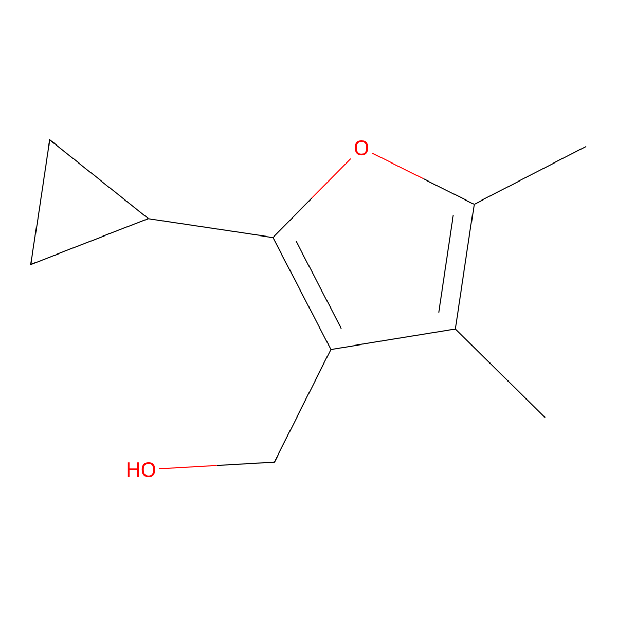 (2-Cyclopropyl-4,5-dimethylfuran-3-yl)methanol molecular structure, CAS 1499110-94-9