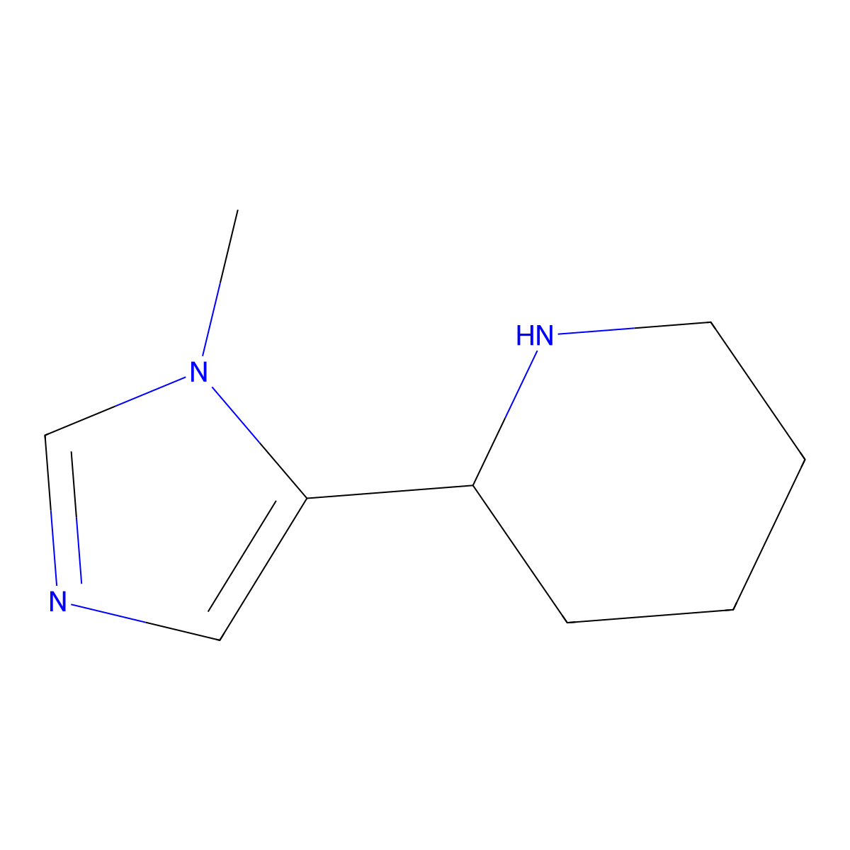 2-(1-methyl-1H-imidazol-5-yl)piperidine molecular structure, CAS 1499132-18-1