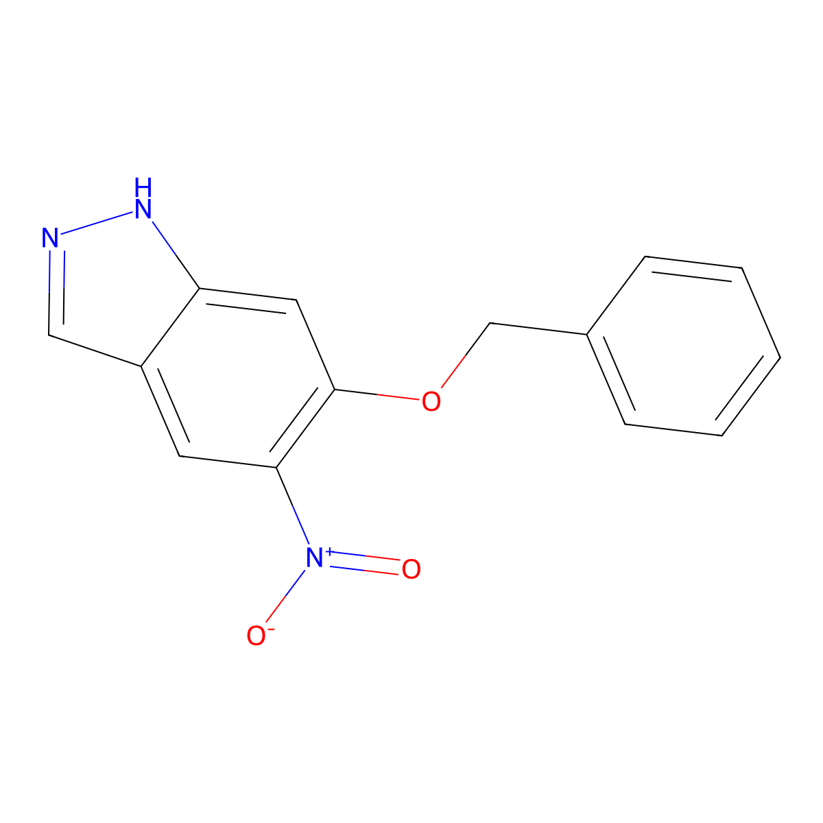 6-(benzyloxy)-5-nitro-1H-indazole molecular structure, CAS 1499162-37-6