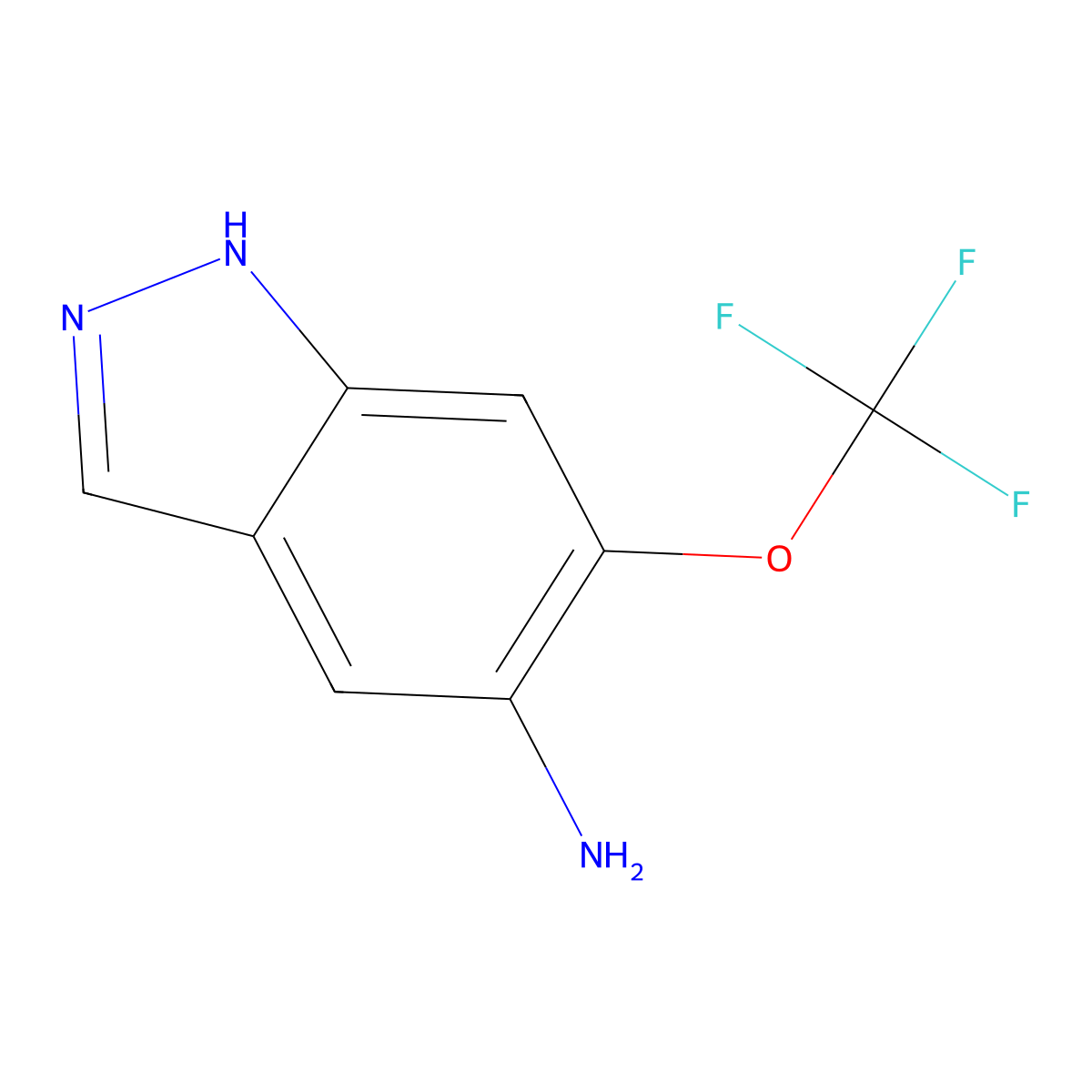 6-(trifluoromethoxy)-1H-indazol-5-amine molecular structure, CAS 1499162-39-8