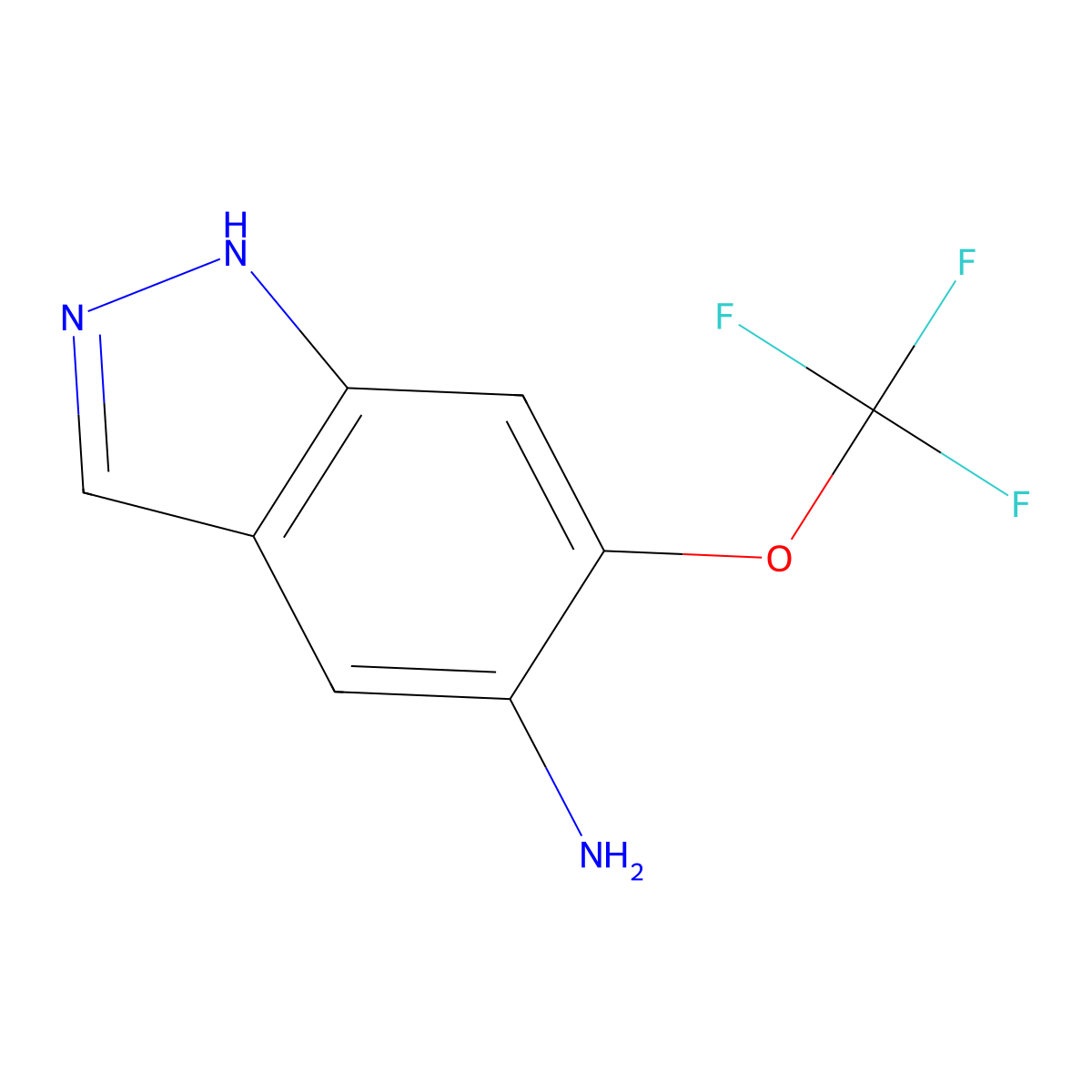 6-(trifluoromethoxy)-1H-indazol-5-amine molecular structure, CAS 1499162-39-8