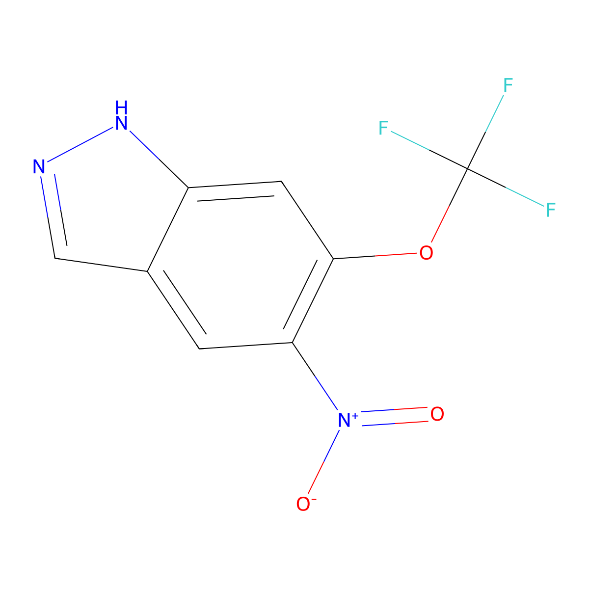 5-nitro-6-(trifluoromethoxy)-1H-indazole molecular structure, CAS 1499162-40-1