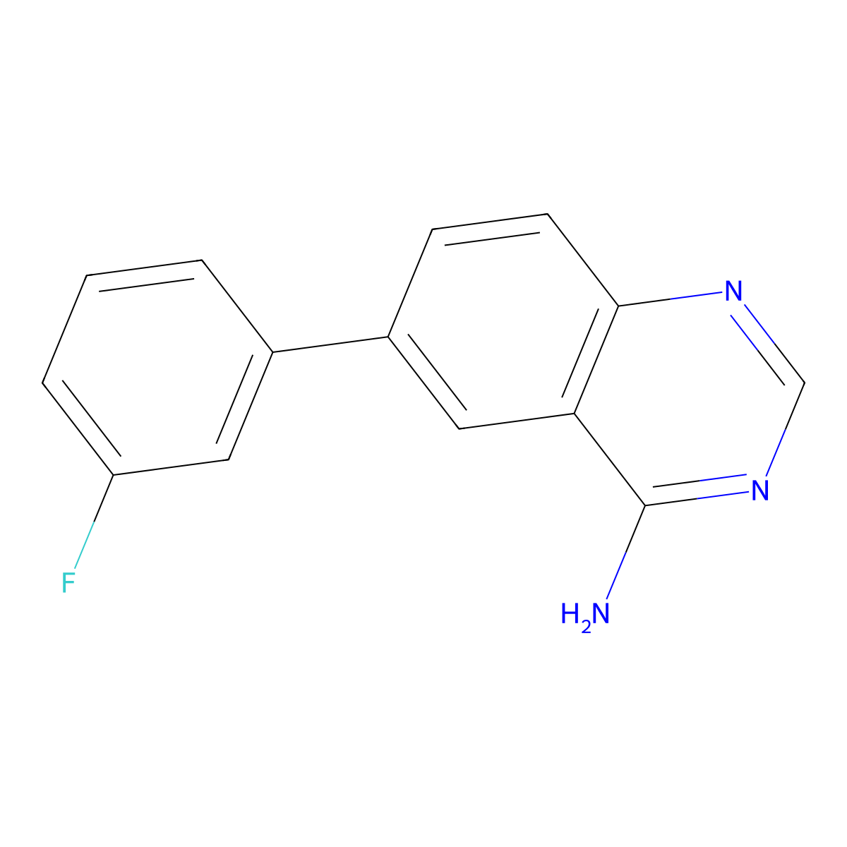 6-(3-Fluorophenyl)quinazolin-4-amine molecular structure, CAS 1499164-48-5