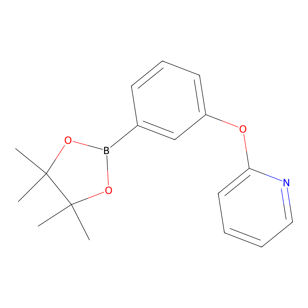 2-(3-(4,4,5,5-Tetramethyl-1,3,2-dioxaborolan-2-yl)phenoxy)pyridine molecular structure, CAS 1499166-51-6