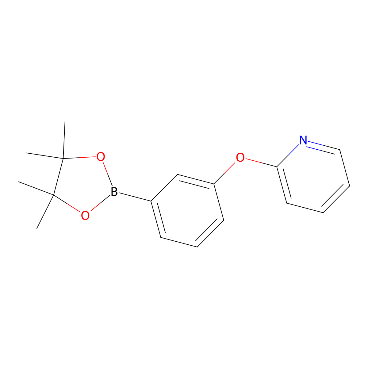 2-(3-(4,4,5,5-Tetramethyl-1,3,2-dioxaborolan-2-yl)phenoxy)pyridine molecular structure, CAS 1499166-51-6
