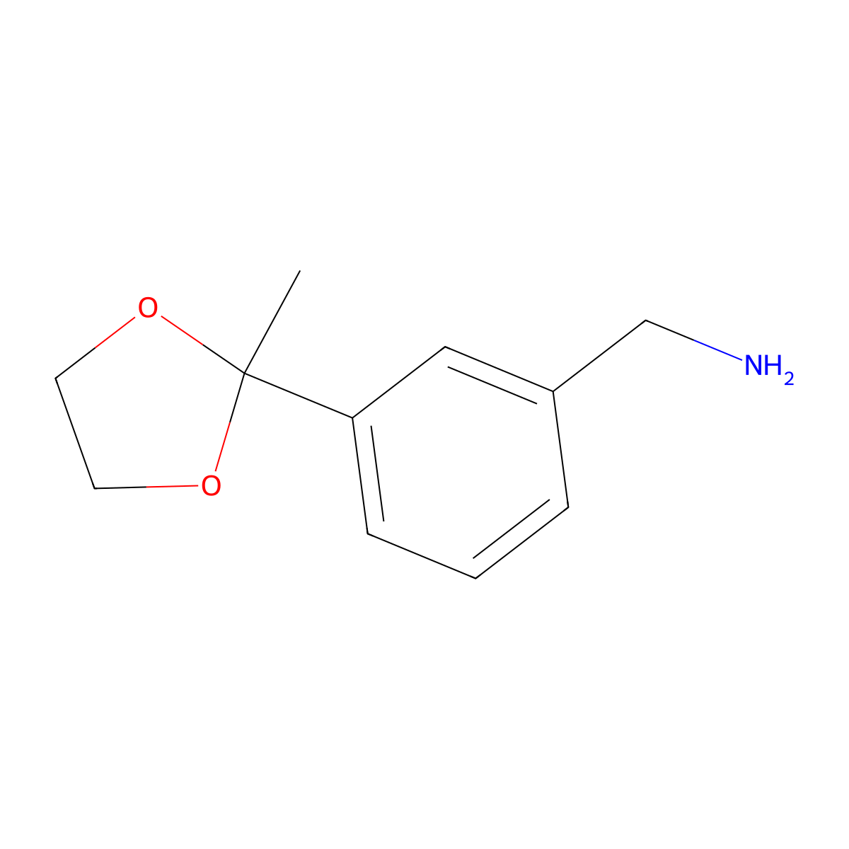 [3-(2-Methyl-1,3-dioxolan-2-yl)phenyl]methanamine molecular structure, CAS 149917-33-9