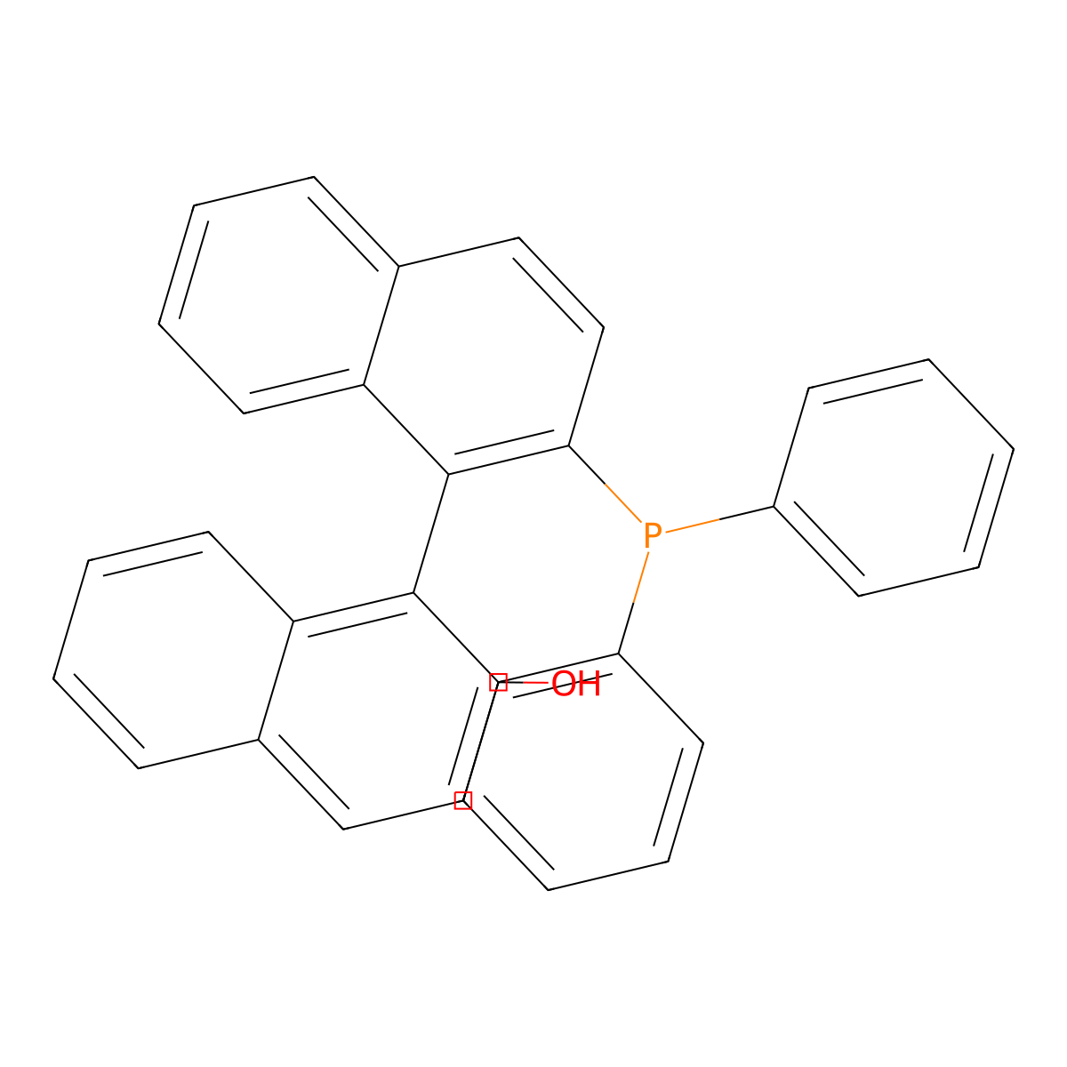 (R)-2'-(Diphenylphosphino)-[1,1'-binaphthalen]-2-ol molecular structure, CAS 149917-88-4