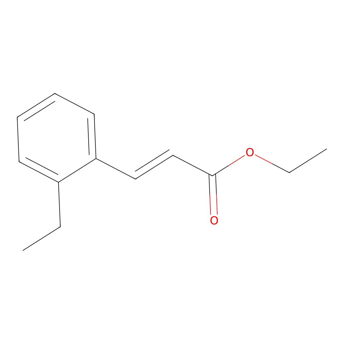ethyl (2E)-3-(2-ethylphenyl)prop-2-enoate molecular structure, CAS 1499179-26-8