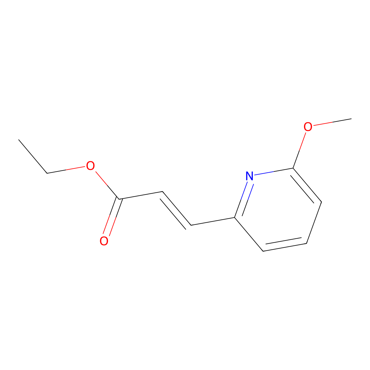 ethyl (2E)-3-(6-methoxypyridin-2-yl)prop-2-enoate molecular structure, CAS 1499179-61-1