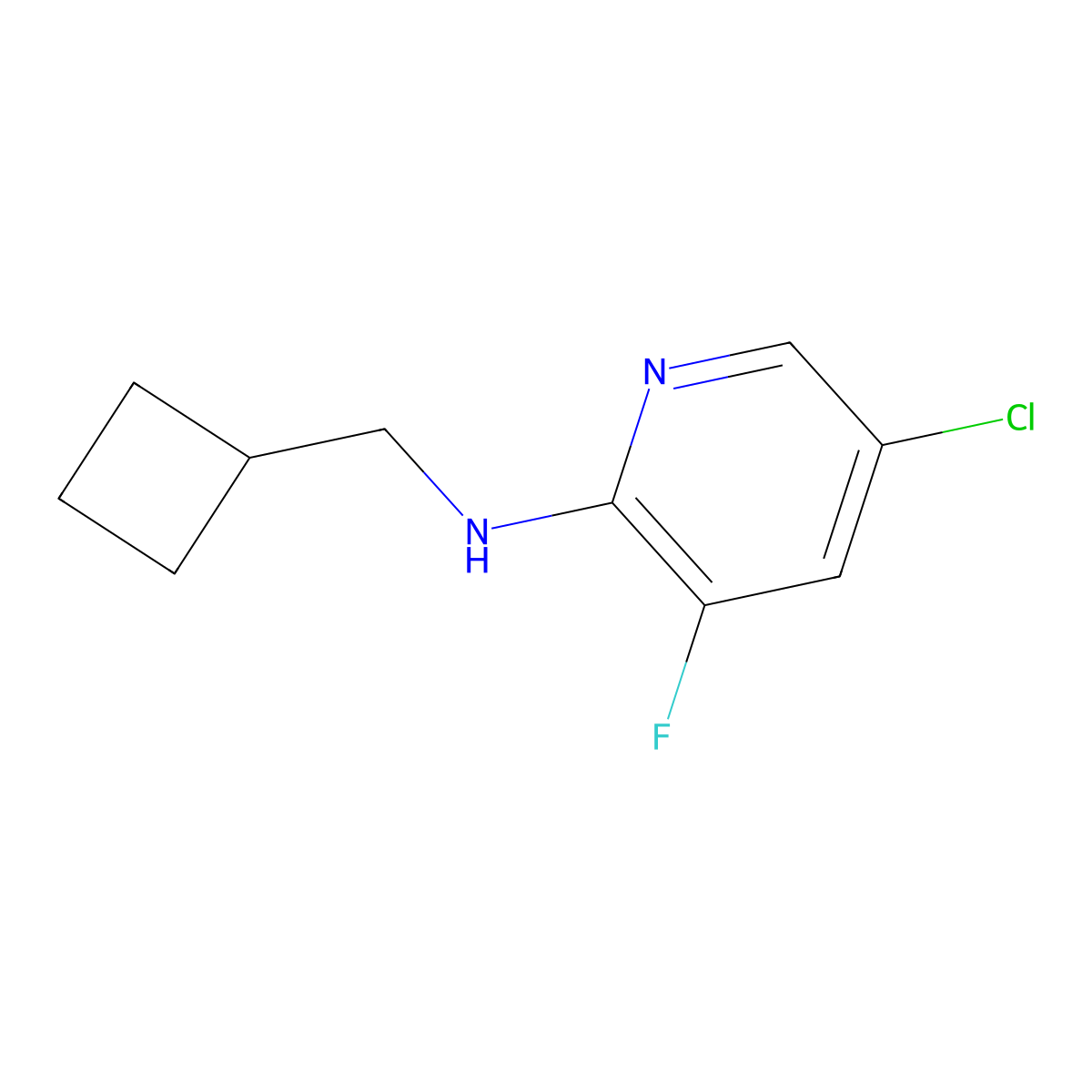 5-Chloro-N-(cyclobutylmethyl)-3-fluoro-2-pyridinamine molecular structure, CAS 1499179-65-5