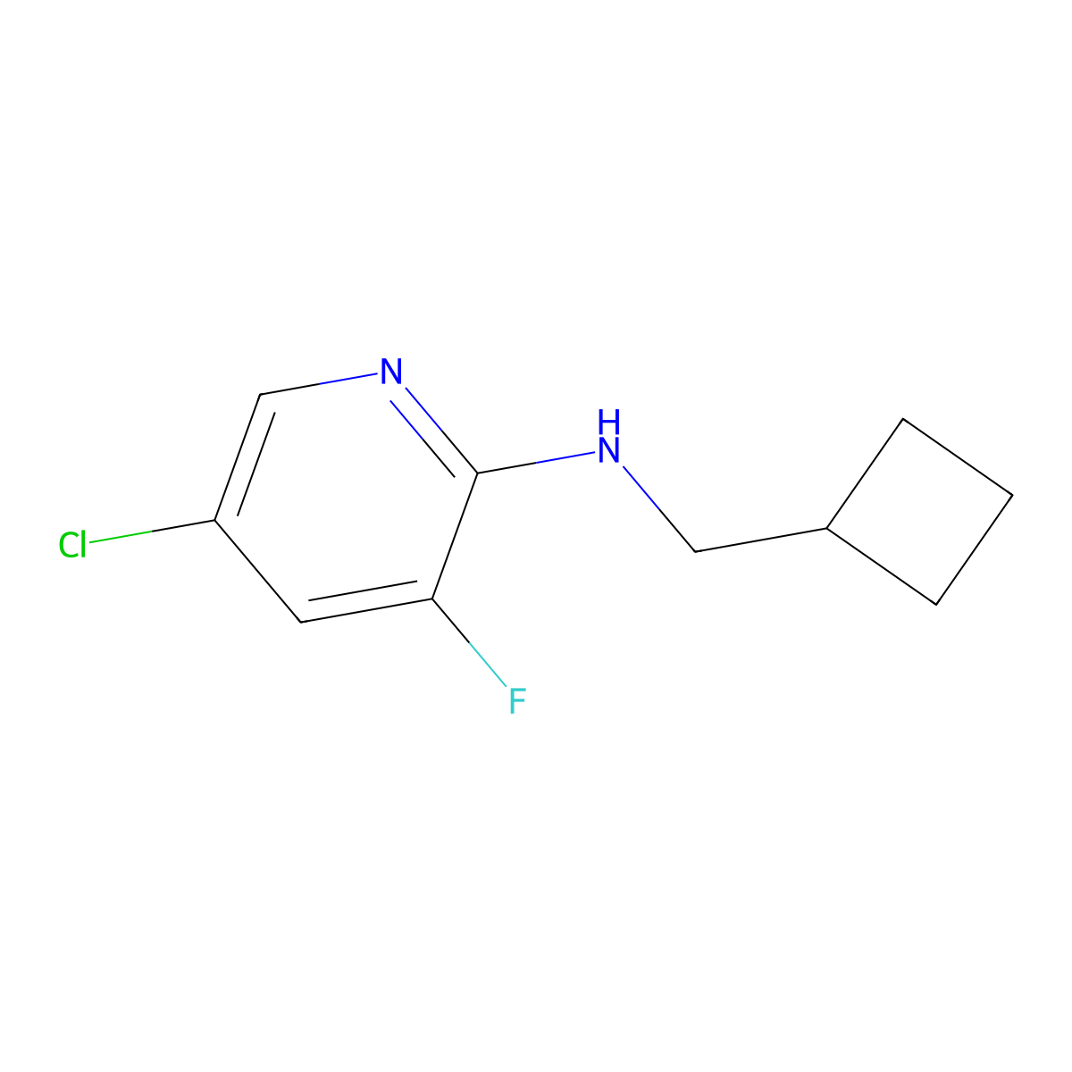 5-Chloro-N-(cyclobutylmethyl)-3-fluoro-2-pyridinamine molecular structure, CAS 1499179-65-5