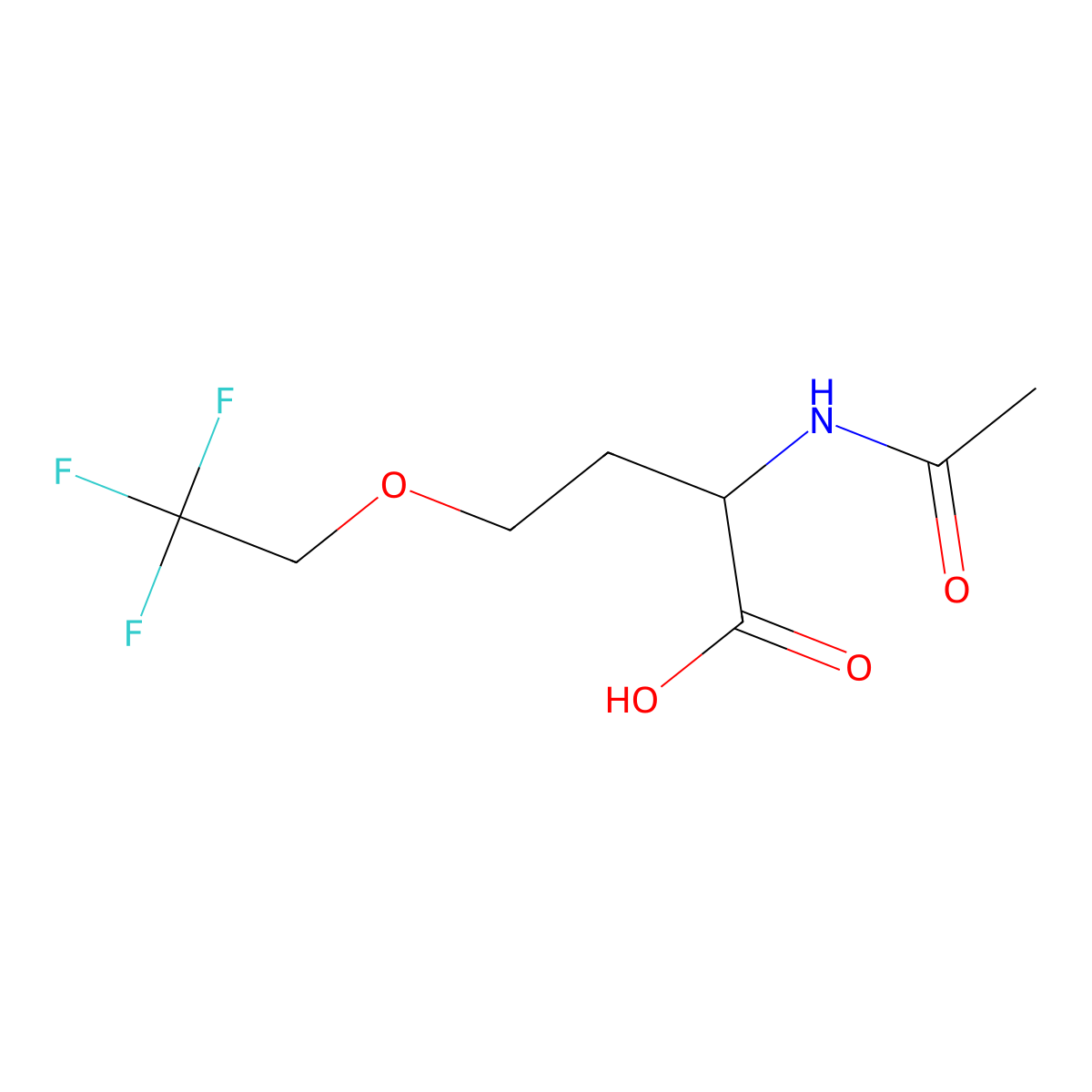 2-Acetamido-4-(2,2,2-trifluoroethoxy)butanoic acid molecular structure, CAS 1499193-42-8