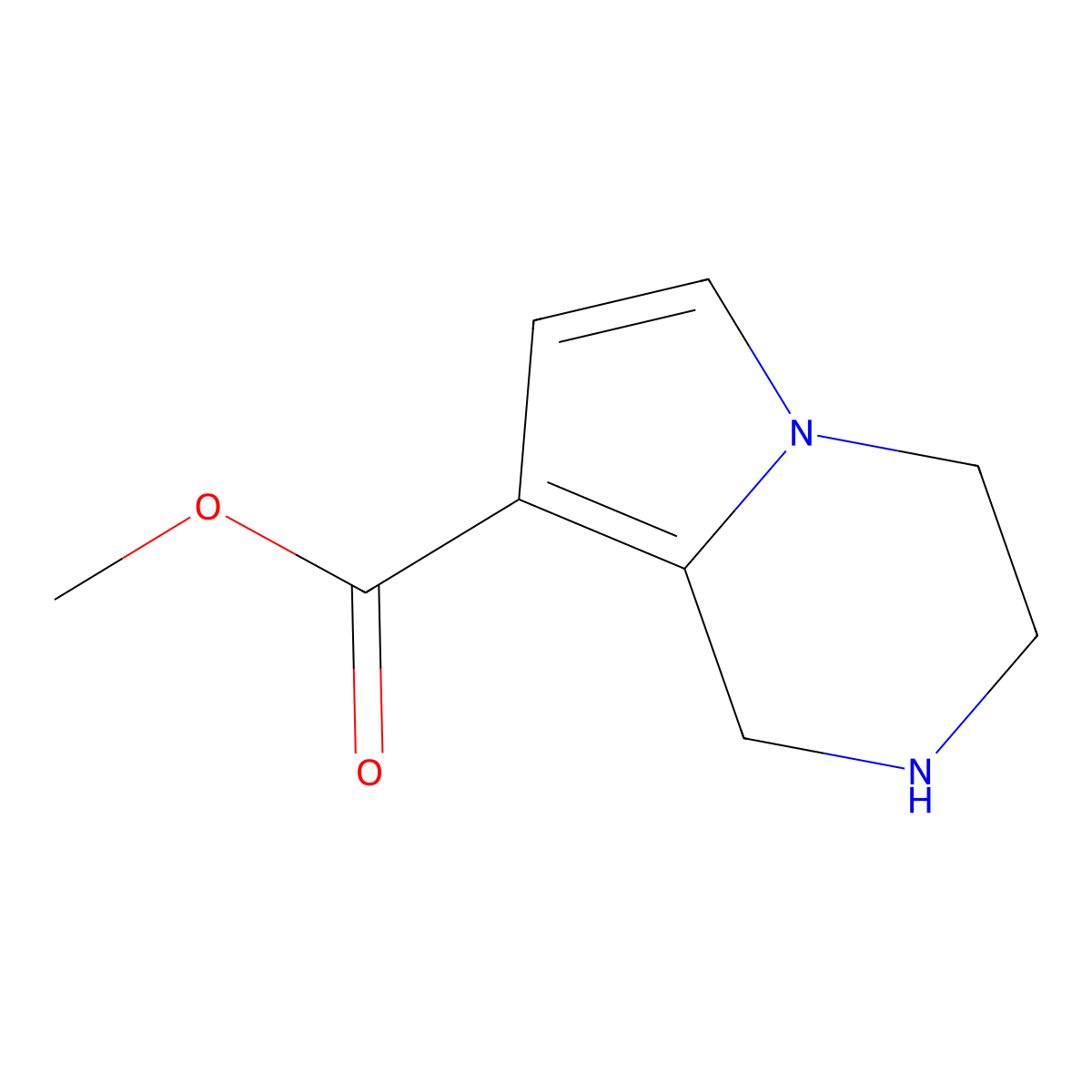 methyl 1H,2H,3H,4H-pyrrolo[1,2-a]pyrazine-8-carboxylate molecular structure, CAS 1499207-49-6