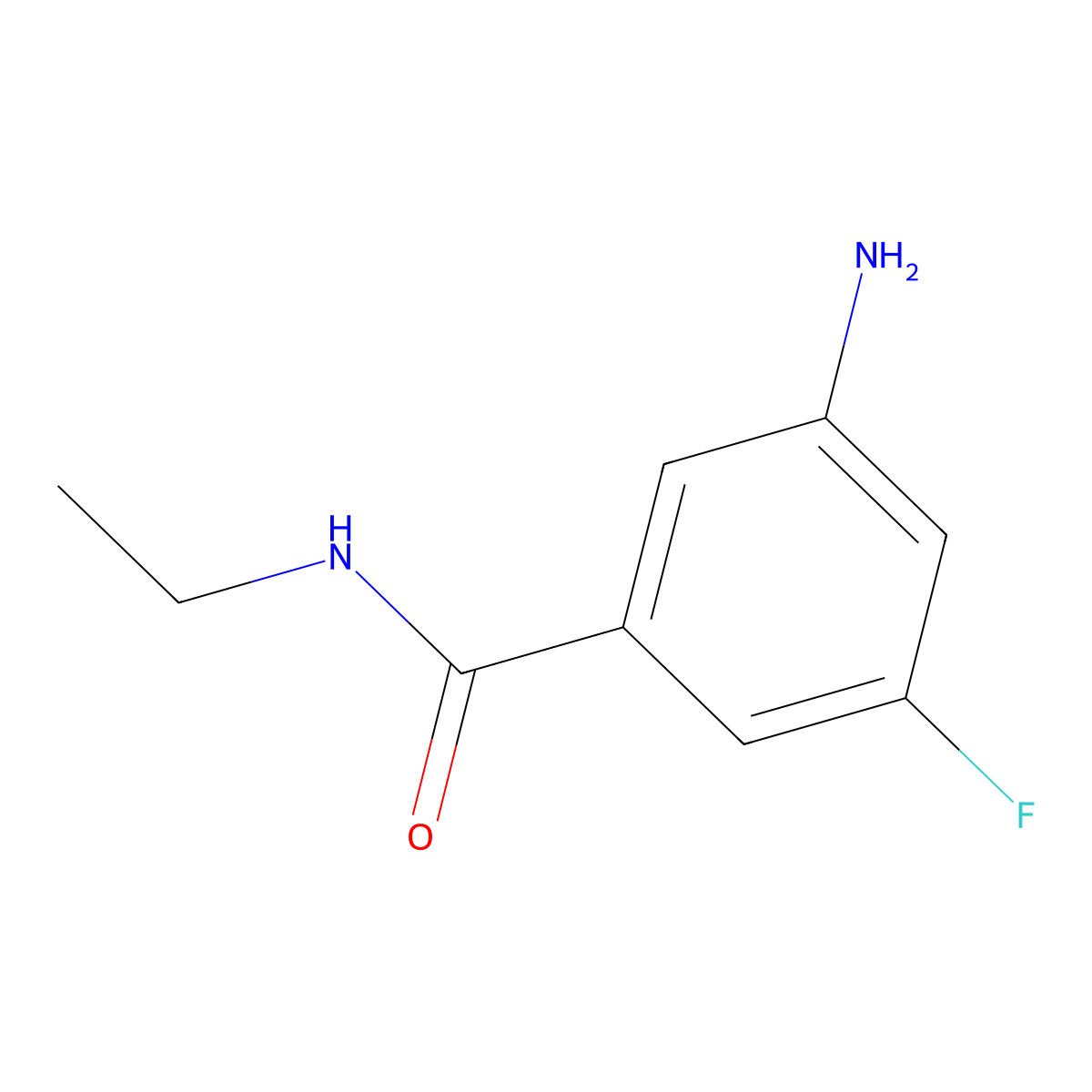 3-amino-N-ethyl-5-fluorobenzamide molecular structure, CAS 1499211-62-9