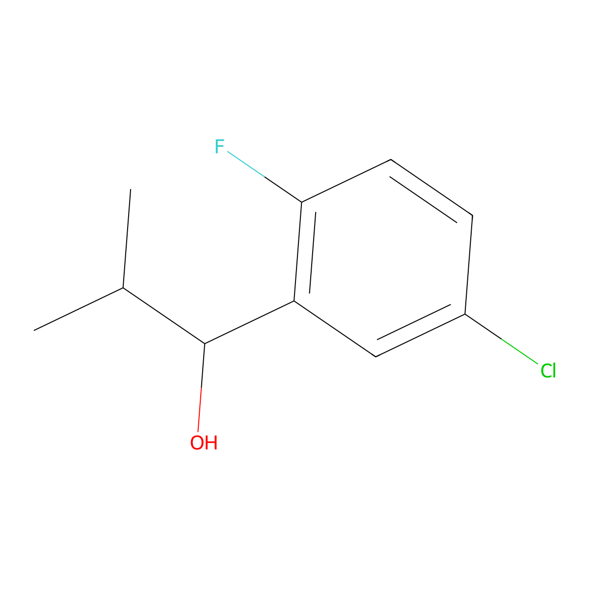 1-(5-Chloro-2-fluorophenyl)-2-methylpropan-1-ol molecular structure, CAS 1499212-85-9
