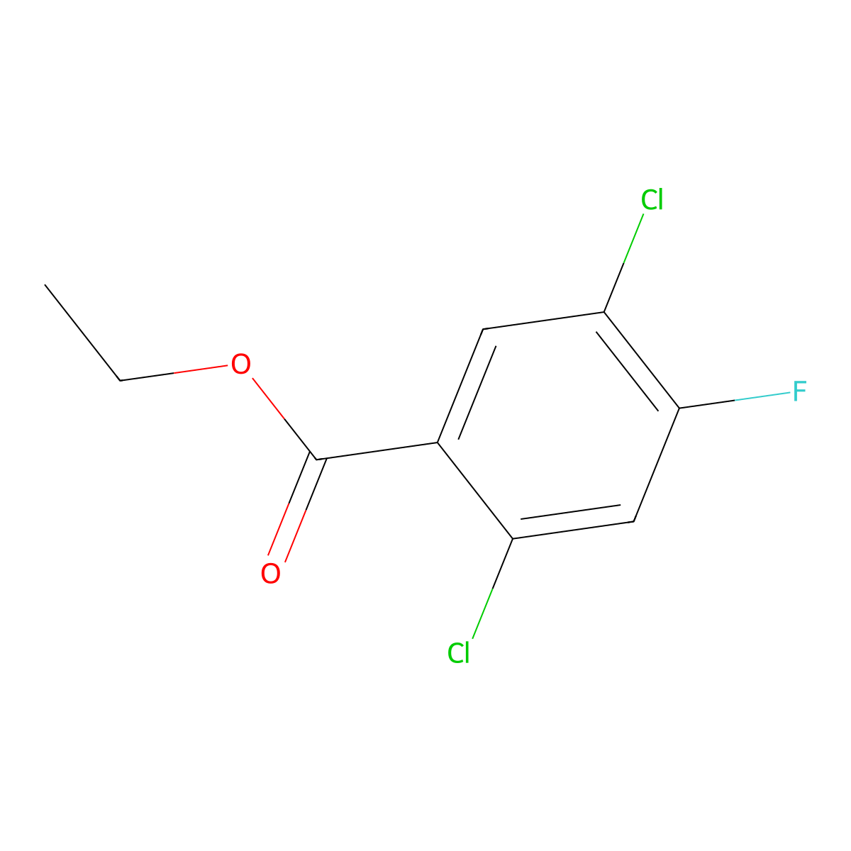 Ethyl 2,5-dichloro-4-fluorobenzoate molecular structure, CAS 1499230-49-7