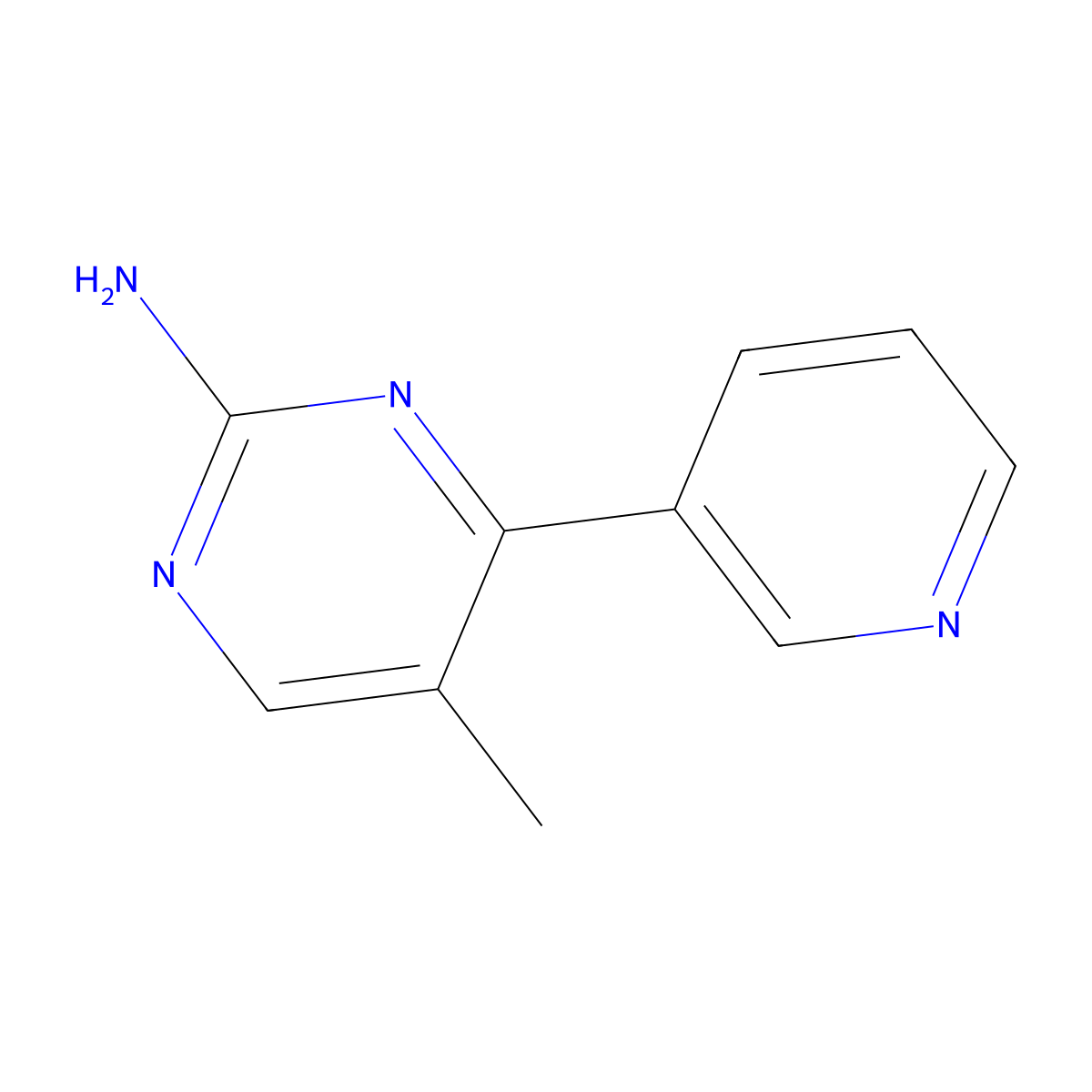 5-Methyl-4-(3-pyridyl)pyrimidin-2-amine molecular structure, CAS 1499235-67-4