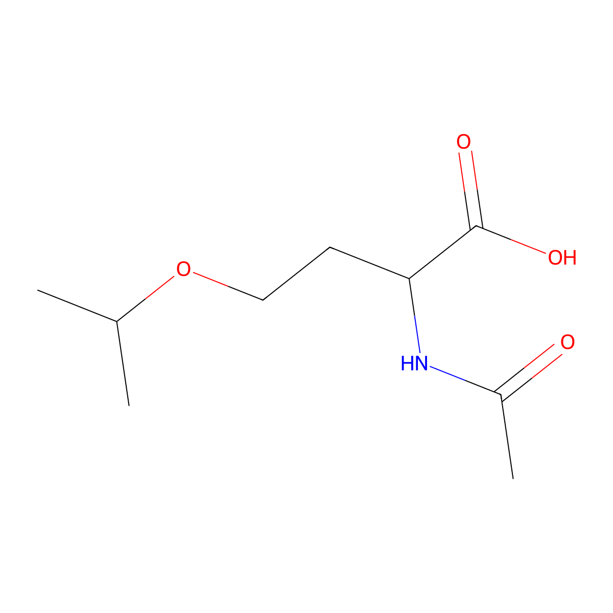 2-Acetamido-4-(propan-2-yloxy)butanoic acid molecular structure, CAS 1499243-12-7