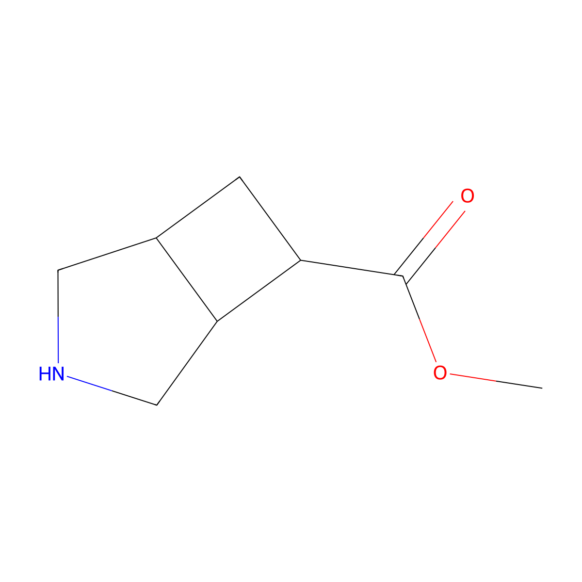 rac-methyl (1R,5R,6R)-3-azabicyclo[3.2.0]heptane-6-carboxylate molecular structure, CAS 1499243-26-3