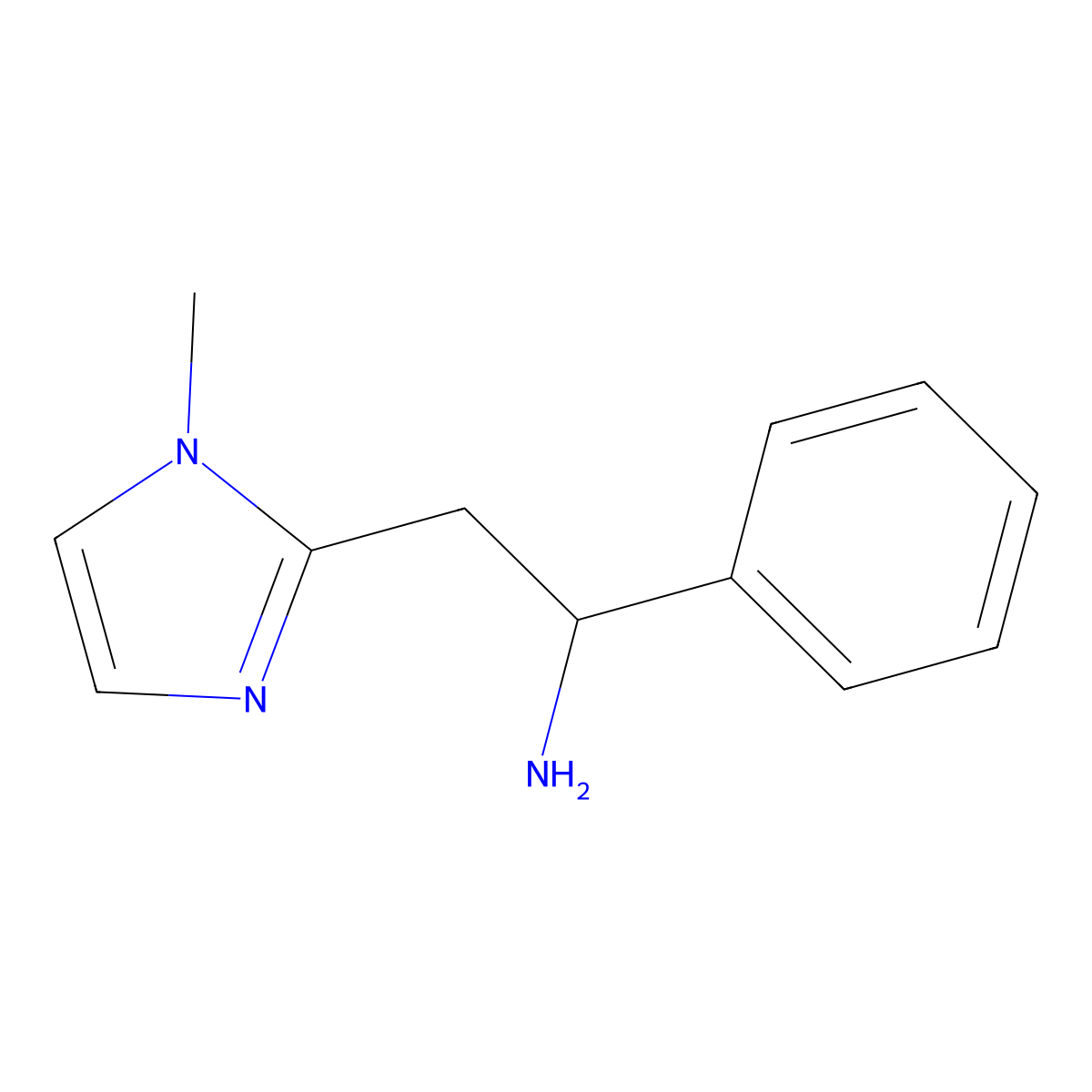 2-(1-methyl-1H-imidazol-2-yl)-1-phenylethan-1-amine molecular structure, CAS 149928-42-7