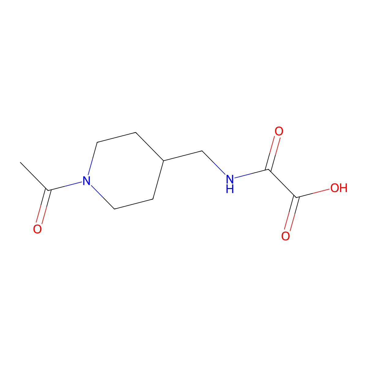 {[(1-Acetylpiperidin-4-yl)methyl]carbamoyl}formic acid molecular structure, CAS 1499288-05-9